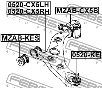 MAZDA CX 5 (2017>) БЕЗ КРОНШТЕЙНА MZAB-CX5B FEBEST