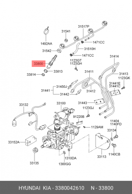 Форсунка HYUNDAI Porter 2 (04-) KIA Bongo3 (04-) топливная OE 3380042610 HYUNDAI KIA