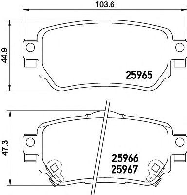Колодки тормозные NISSAN Qashqai (14-) задние (4шт.) TEXTAR 2596501 TEXTAR
