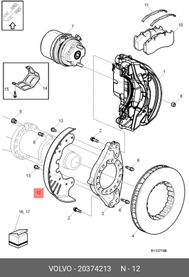 пыльник тормозного диска!Volvo FH 4 20374213 VOLVO