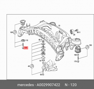 болт ! балки заднего моста M12x1.5x86.5\ MB A0029907422 MERCEDES BENZ
