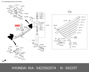 Стремянка HYUNDAI HD120 дв.D6GA рессоры передней (3 лист.) (L=147мм) OE 5422562074 HYUNDAI KIA
