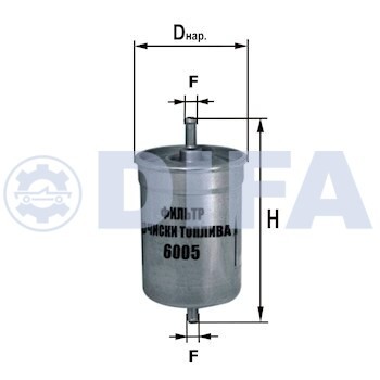 Фильтр топл ЗМЗ-405,406,409,Крайслер (хомут) Е-3 /ДИФА/ DIFA6005 DIFA