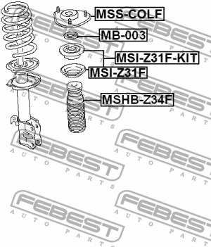 Опора амортизатора MITSUBISHI COLT (Z2_A) 2002-2012 MSS-COLF MSSCOLF FEBEST