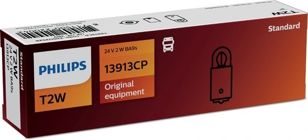 Лампа 24V T2W BA9s PHILIPS 13913CP PHILIPS