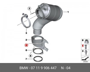 винт с потайной головкой !M6x12-8.8-ZNS3, ISO 10642 \BMW 5' F07 GT, LCI, F10, F1 07 11 9 906 447 BMW