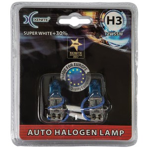 Лампа 12V H3 55W РK22s +30% 4000К блистер (2шт.) Super White XENITE 1007044 XENITE