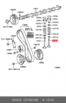 КЛАПАН ВЫПУСКНОЙ 13715-31150 13715-31150 TOYOTA