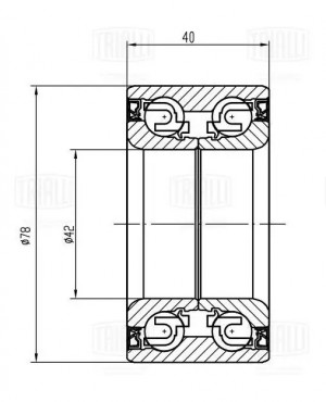 Подшипник ступицы Kia Cee'd (06-)/Cerato (09-)/Soul (09-) перед. (CS 0821) CS 0821 TRIALLI