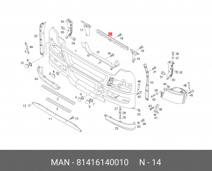 Воздухопровод широкий 81416140010 MAN