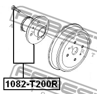 Ступица задняя CHEVROLET AVEO (T200) 2003-2008 1082-T200R 1082-T200R FEBEST