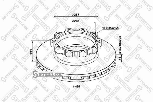 диск тормозной !430/208x45/131 10n-237-M16x1.5 \Scania 124 85-00749-SX STELLOX