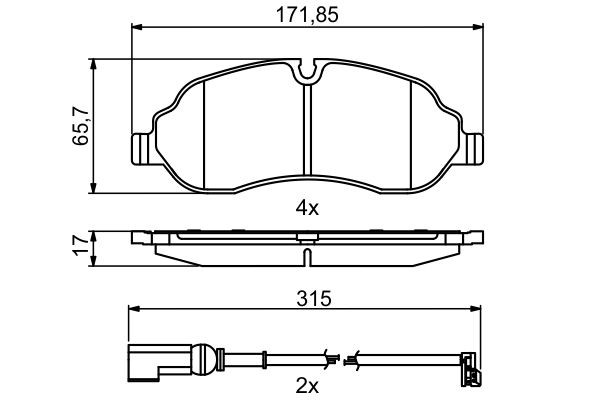 Колодки тормозные FORD Transit (14-) передние (4шт.) BOSCH 0986494845 BOSCH