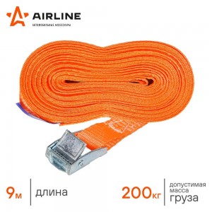 Ремень крепления AIRLINE 9 м 200 кг груза с фиксатором AST25 AIRLINE