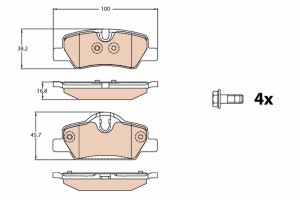 Колодки задние MNI ONE, COOPER (F55, F56) 7/14- GDB2088 GDB2088 TRW