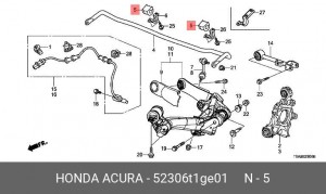Втулка стабилизатора задняя 52306T1GE01 52306-T1G-E01 HONDA