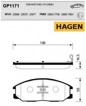 Колодки передние SSANGYONG ACTYON 05- GP1171 GP1171 SANGSIN