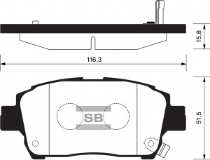 Колодки тормозные TOYOTA COROLLA/PRIUS/YARIS 1.0-1.6 99- передние SP1244 SP1244 SANGSIN
