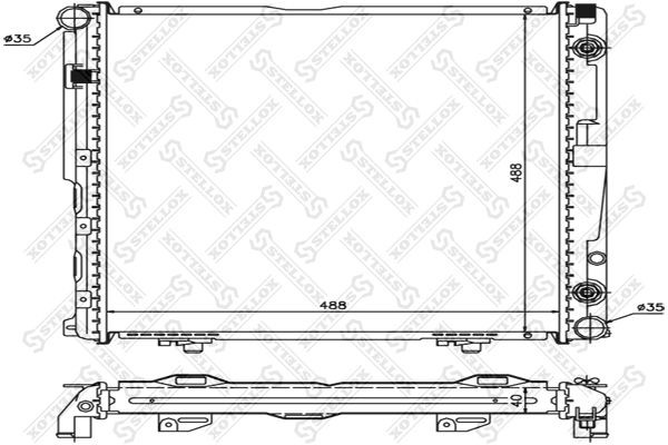 радиатор системы охлаждения! с AC\ MB W124 2.0/2.3 84-92 10-25918-SX STELLOX