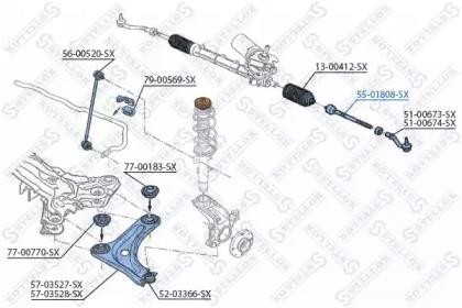 тяга рулевая!\ Citroen С2/C3 All 02> 55-01808-SX STELLOX