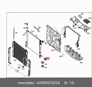 MERCEDES BENZ R172 SLK (2010>) Заглушка сливн. отверстия A 000 997 02 24 MERCEDES BENZ