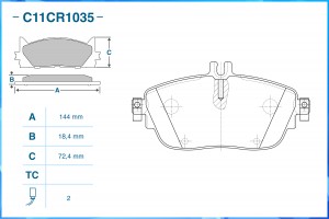 Тормозные колодки передние Low Metallic C11CR1035 C11CR1035 CWORKS