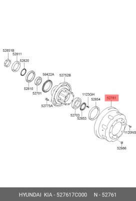 Барабан тормозной HYUNDAI HD170,260,270,370,450,500 задний (1шт.) OE 527617C000 HYUNDAI KIA