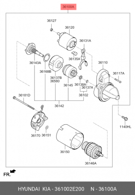 Стартер HYUNDAI Creta (17-),Tucson (15-) KIA Sportage (15-),Optima (16-) OE 361002E200 HYUNDAI KIA
