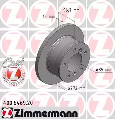 диск тормозной !задн. 272x16/96-5x130 \ MB Sprinter 400.6469.20 ZIMMERMANN
