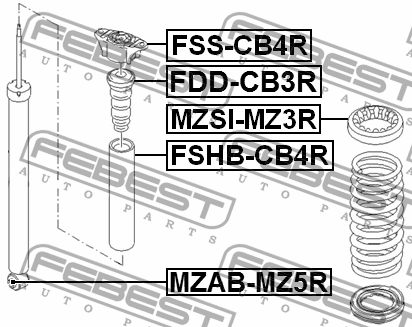 Отбойник задн амортизатора FORD FOCUS C-MAX CB3 2007-2011 [EU] FDD-CB3R FDD-CB3R FEBEST