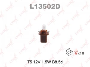 Лампа подсветки T5 12V 1,5W "LYNXauto"  10шт L13502D LYNXAUTO