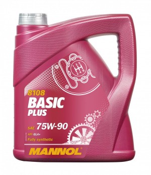 Масло трансмиссионное MANNOL 8108 Basic Plus 75W-90 синтетическое 4 л (GL-4+) MN8108-4 MANNOL