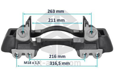 держатель скобы диск. тормоза! 4отв. левый 22.5' Wabco\PAN 22-1, SAF 20261 TTT AUTO