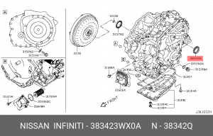 сальник полуоси левой!\ Nissan 38342-3WX0A NISSAN