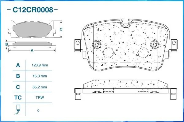 Тормозные колодки задние Low Metallic C12CR0008 C12CR0008 CWORKS
