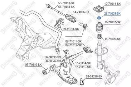 571 1603 [GA2A3438X] !подшипник опоры аморт.\ Mazda 626 91-94/Xedos 6 92>/MX-6 9 26-71003-SX STELLOX
