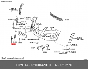 рамка противотуманной фары правой!\ Toyota RAV4/Vanguard 52030-42010 TOYOTA