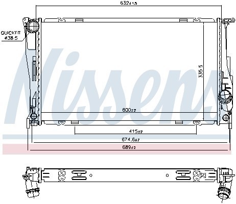 радиатор системы охлаждения!\ BMW E90 3.0i 06-11/E84 2.0i 11> 60832 NISSENS