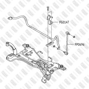 втулка стабилизатора переднего центральная!d19\ Mazda 3 BK all 03> FG0147 FIXAR