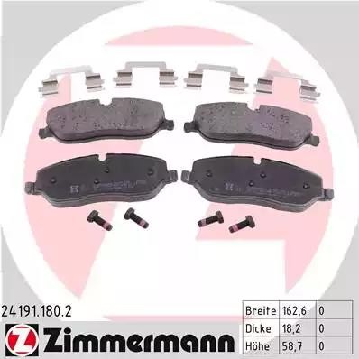 колодки дисковые !перед. 163x59x18 \ Land Rover Discovery/RangeRoverSport 4.4/2. 24191.180.2 ZIMMERMANN