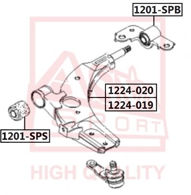 САЙЛЕНБЛОК ПЕРЕДНЕГО РЫЧАГА ЗАДНИЙ БЕЗ КРОНШТЕЙНА HYUNDAI/KIA 1201SPB 1201-SPB ASVA