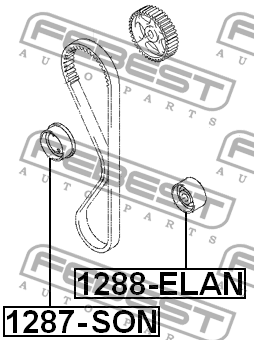 ролик натяжной ремня ГРМ!\ Hyundai Elantra 1.6/1.8/2.0 96-00/Coupe 96-00 1287-SON FEBEST