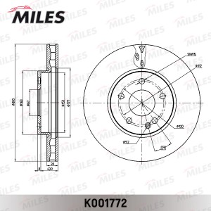 Диск тормозной передний MERCEDES VITO(447) 14- (TRW DF6745S) K001772 K001772 MILES