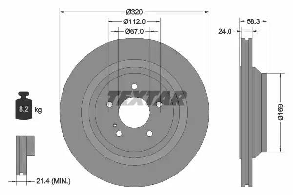 92160705 диск тормозной задний!\ MB W221/R230 5.5 M273 05> 92160705 TEXTAR