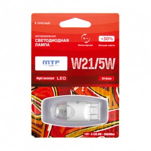 Лампа светодиодная 12V W21/5W BAY15d блистер (1шт.) RED MTF NW215WR MTF