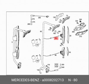 ЭЛЕКТРОПРОВОДКА (10130090/110211/0006912, ГЕРМАНИЯ) A 000 820 27 13 MERCEDES BENZ