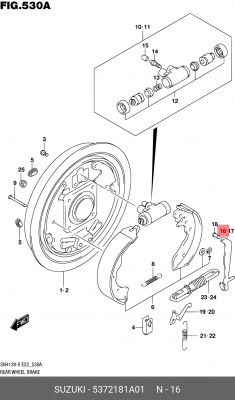 Тормоз задних колес 53721-81A01 SUZUKI