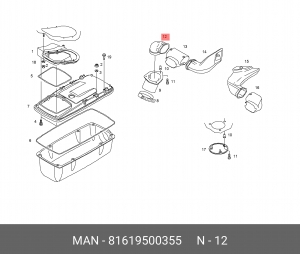 Воздуховод 81619500355 MAN