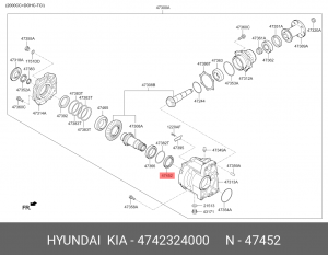 Сальник раздаточной коробки левый 4742324000 HYUNDAI KIA