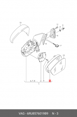 VW POLO (SED RUS) (2011>) 6RU 857 601 9B9 VAG